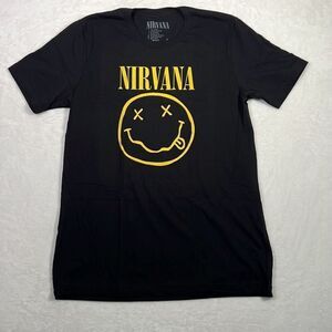 Nirvana Smiley face corporate rock concert release double sided T-shirt Men L